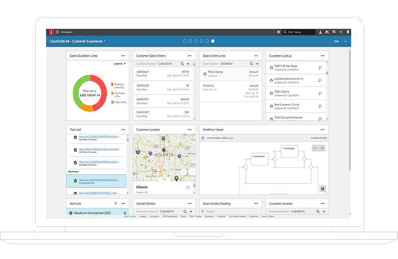 screenshot of Infor CloudSuite